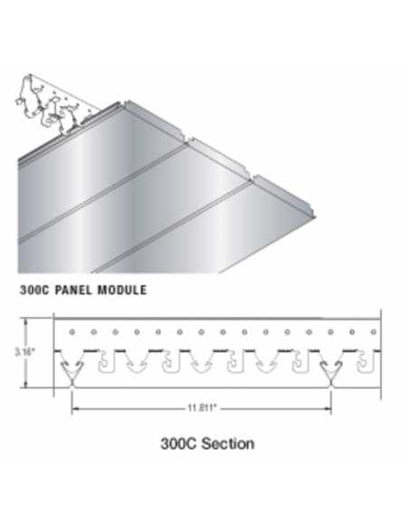 Plafond métallique LUXALON bac 300                                                                                                                                                                       MATERIAUX PLAFOND PLAFOND METALLIQUE LUXALON PLAFONDS FRANCE SAS