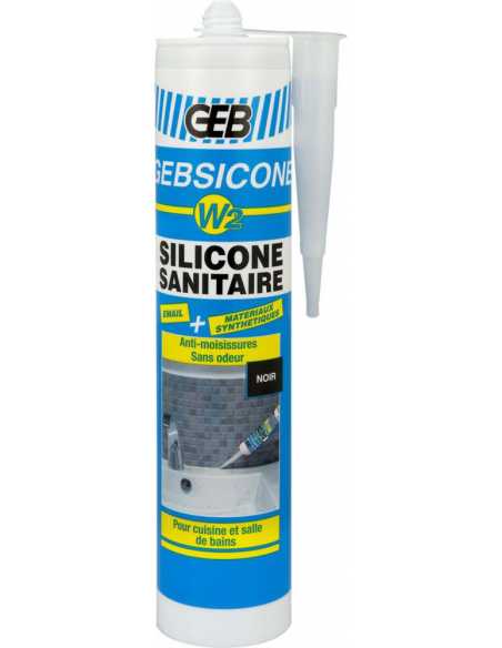 Mastic silicone sanitaire spécial acrylique et émail W2                                                                                                                                                  CONSOMMABLES CONSOMMABLES CONSOMMABLE GEB S.A.S.