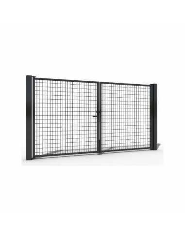 Portail RITMO 2 vantaux gris                                                                                                                                                                             QUINCAILLERIE GRILLAGE CLOTURE TREFILES PORTAIL/PORTILLON RIVISA ICM  SA