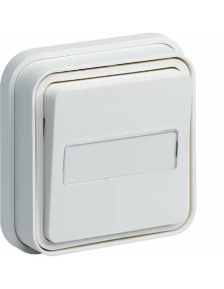 Bouton poussoir 1F porte-étiquette étanche à encastrer CUBYKO                                                                                                                                            ELECTRICITE HABITAT APPAREILLAGE et MODULAIRE ULTRA TERMINAL HAGER HAGER SAS