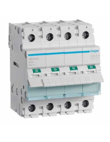 Interrupteur 4P modulaire                                                                                                                                                                                ELECTRICITE HABITAT APPAREILLAGE et MODULAIRE MODULAIRE HAGER HAGER SAS