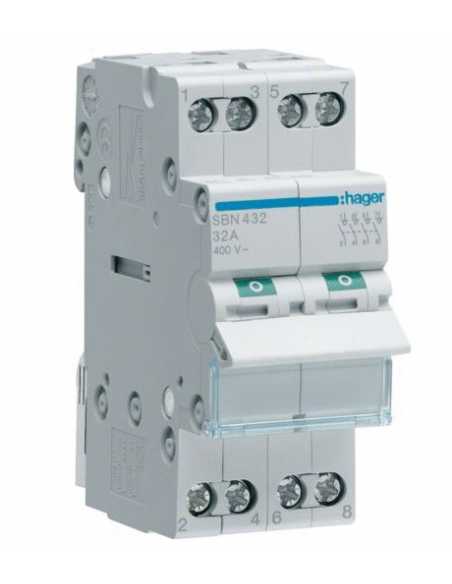 Interrupteur 4P modulaire                                                                                                                                                                                ELECTRICITE HABITAT APPAREILLAGE et MODULAIRE MODULAIRE HAGER HAGER SAS