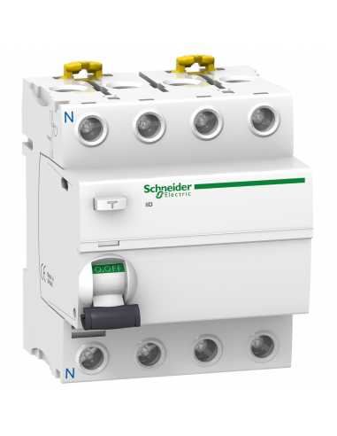 Interrupteur différentiel ACTI9 iID 4P 30mA type AC                                                                                                                                                      ELECTRICITE HABITAT APPAREILLAGE et MODULAIRE MODULAIRE SCHNEIDER SCHNEIDER ELECTRIC FRANCE SAS