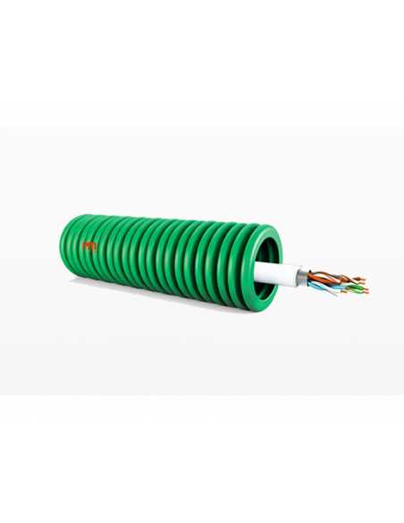 Gaine préfilée courant faible verte                                                                                                                                                                      ELECTRICITE CONDUITS GAINES PLASTIC MATERIALS SRL