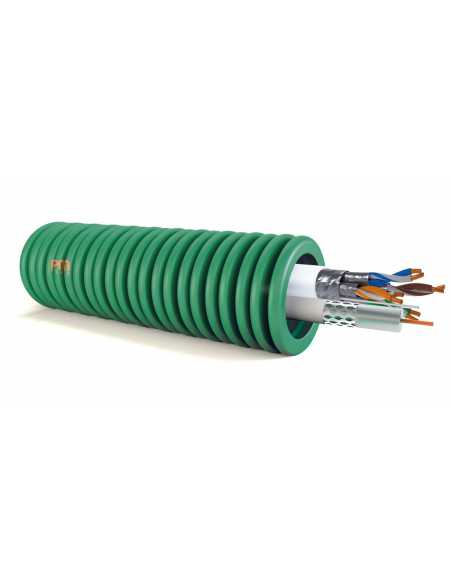 Gaine préfilée courant faible verte                                                                                                                                                                      ELECTRICITE CONDUITS GAINES PLASTIC MATERIALS SRL