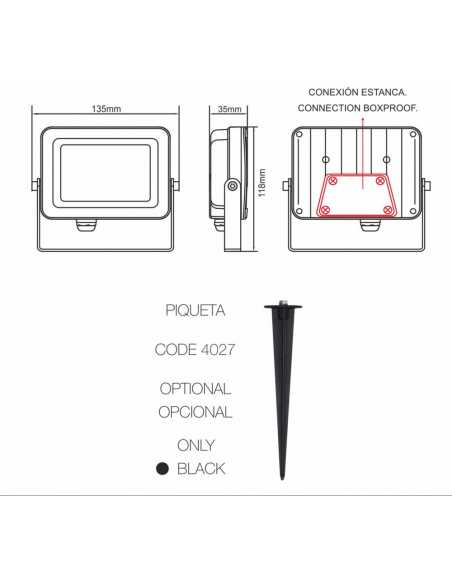 Projecteur SKY 30W                                                                                                                                                                                       ELECTRICITE ECLAIRAGE ECLAIRAGES EXTERIEUR BENEITO - FAURE LIGHTING S.L