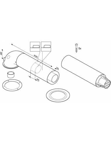 Terminal horizontal AZ414 pour chauffe-bain ventouse 60/100                                                                                                                                              THERMIQUE CHEMINEE VENTOUSE LEBLANC E.L.M