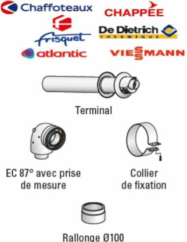 Kit terminal horizontal universel DUALIS                                                                                                                                                                 THERMIQUE CHEMINEE VENTOUSE POUJOULAT