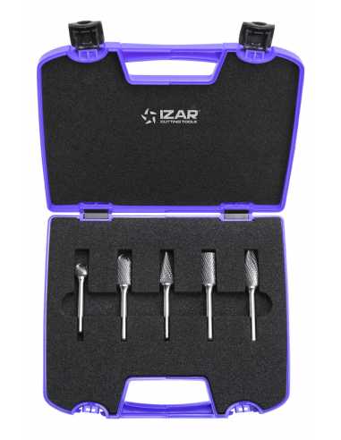 Coffret 5 fraises carbure d.6mm                                                                                                                                                                          QUINCAILLERIE PERCAGE ET COUPE PERCAGE FER IZAR CUTTING TOOLS SAL