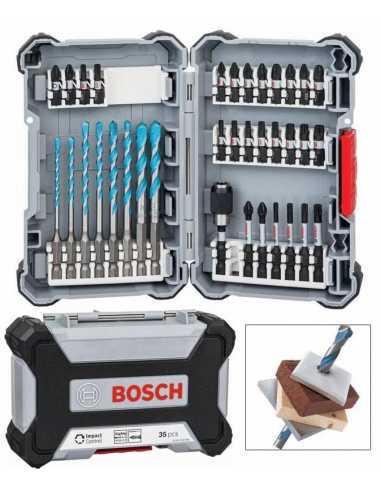 Coffret vissage IMPACT foret multi 35 pièces                                                                                                                                                             QUINCAILLERIE ELECTRO PORTATIF ACCESSOIRE BOSCH ROBERT FRANCE SA