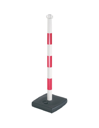 Poteau PVC rouge/blanc à lester                                                                                                                                                                          QUINCAILLERIE OUTILLAGE SIGNALISATION NOVAP SAS