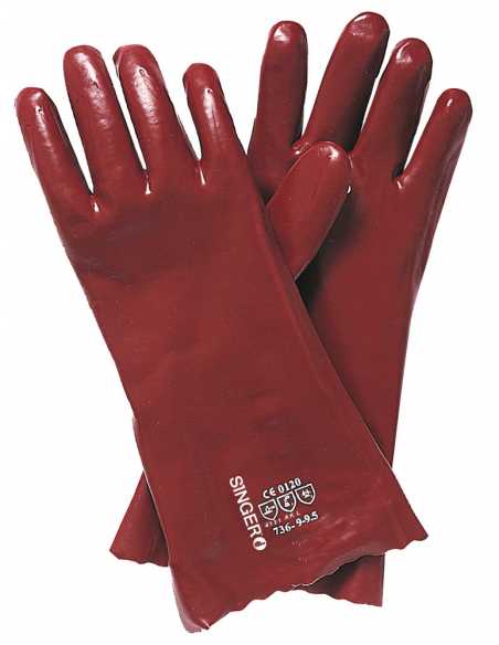 Gant pvc rouge                                                                                                                                                                                           QUINCAILLERIE EPI MAIN SINGER SAFETY