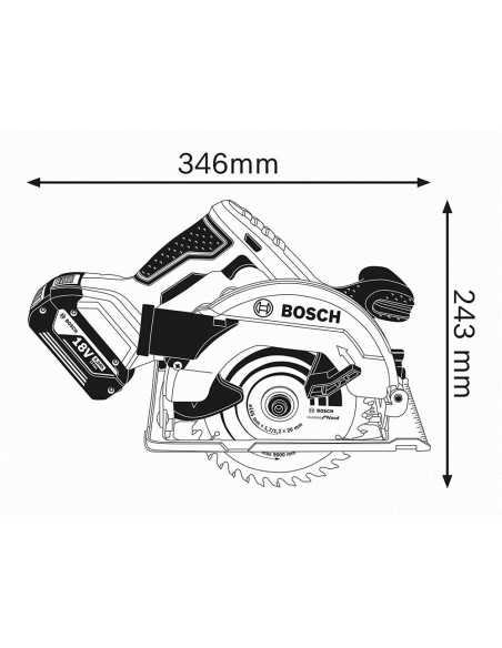 Scie circulaire GKS 18V 57G SOLO                                                                                                                                                                         QUINCAILLERIE ELECTRO PORTATIF MACHINE BATTERIE BOSCH ROBERT FRANCE SA