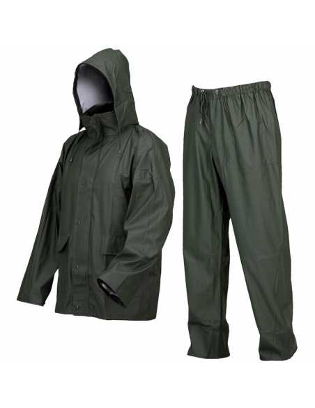 Tenue de pluie verte en PU                                                                                                                                                                               QUINCAILLERIE EPI CORPS DIFAC