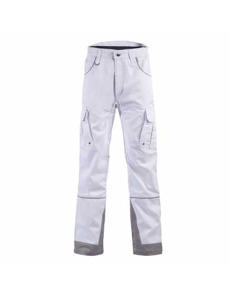 Pantalon multipoches ANTRAS blanc/gris                                                                                                                                                                   QUINCAILLERIE EPI VETEMENT DE TRAVAIL