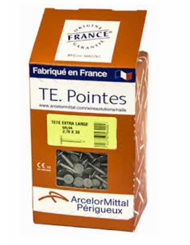 Pointe tête extra large galva                                                                                                                                                                            QUINCAILLERIE GRILLAGE CLOTURE TREFILES GALVA/5 KGS ARCELOR MITTAL WIRE FRANCE SA