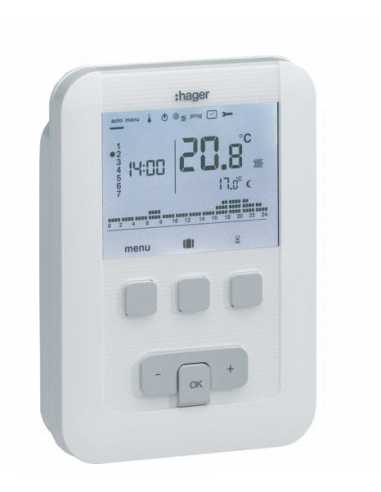 Thermostat ambiance digital                                                                                                                                                                              ELECTRICITE HABITAT APPAREILLAGE et MODULAIRE MODULAIRE HAGER HAGER SAS