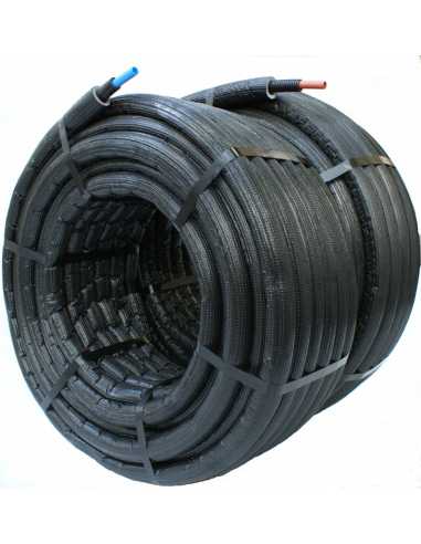 Tube PER Ecotube / Europex sous gaine noire isolée                                                                                                                                                       PLOMBERIE TUBE CANALISATION PLOMBERIE HYDROCABLE THERMACOME