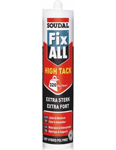 Mastic-colle FIX ALL HIGH TACK                                                                                                                                                                           CONSOMMABLES CONSOMMABLES COLLES SOUDAL SAS