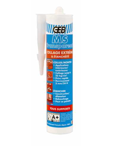 Mastic MS TRANSPARENT                                                                                                                                                                                    CONSOMMABLES CONSOMMABLES CONSOMMABLE GEB S.A.S.