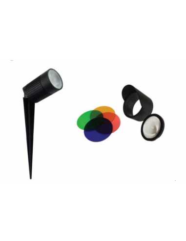 Spot sur piquet 10 avec lentilles et filtres couleurs                                                                                                                                                    ELECTRICITE ECLAIRAGE ECLAIRAGES EXTERIEUR BF LIGHT