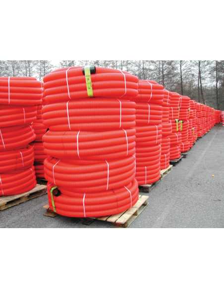 Gaine de protection de câble électrique souterraine rouge                                                                                                                                                PLASTIQUE POUR BATIMENT RESEAU SEC GAINE TPC ELYDAN SAS