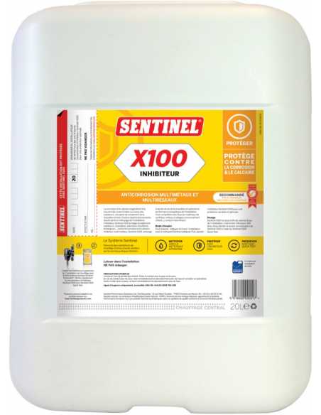 Inhibiteur de corrosion X100                                                                                                                                                                             PLOMBERIE INSTALLATION PLOMBERIE PROTECTION CANALISATION SENTINEL PERFORMANCE FRANCE